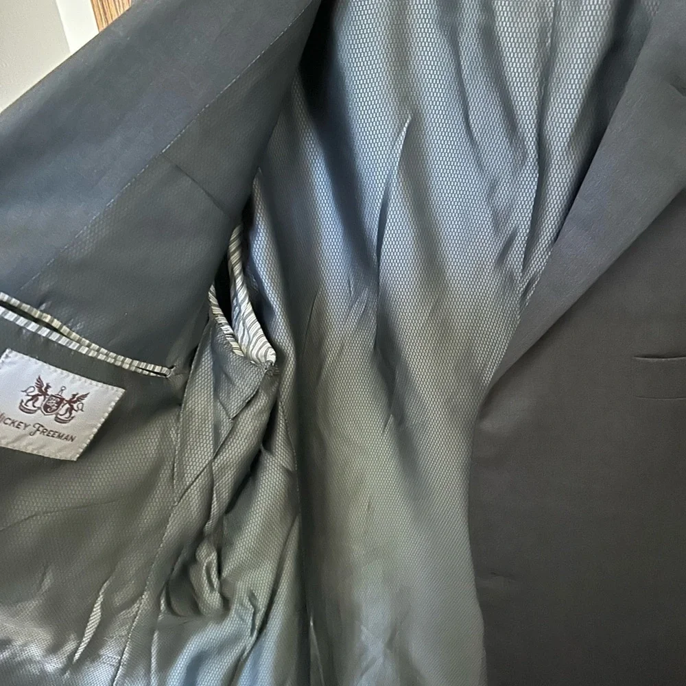 Hickey Freeman Vintage “Roberto” Charcoal Blazer- 100% Worsted Wool